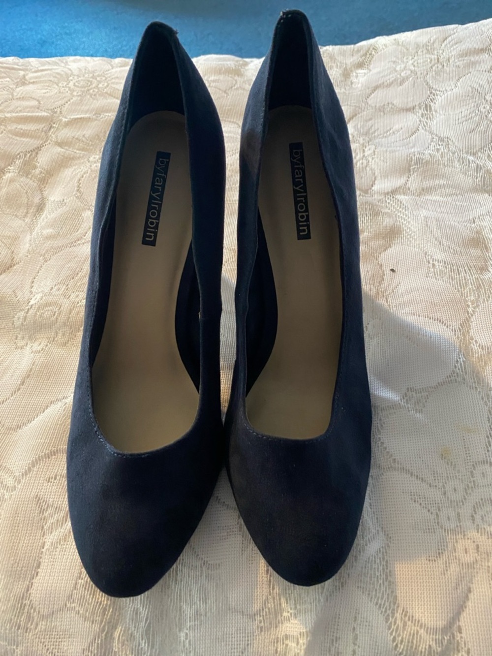 Farylrobin Size 10 Navy Suede Classic Pump Career Wear, Events, Party